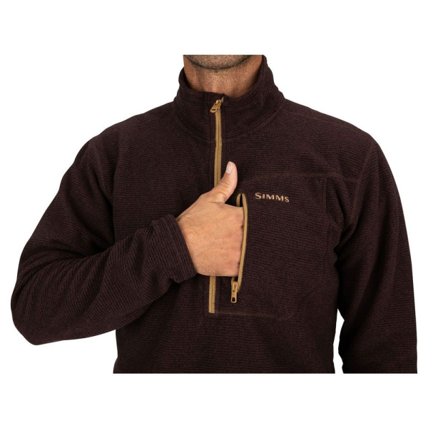 Толстовка Simms Rivershed Sweater Quarter Zip (Мужской; XL; Mahogany)